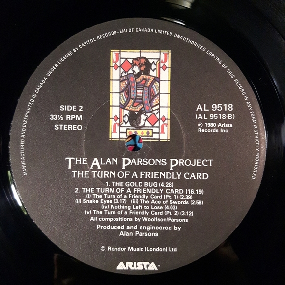 Alan Parsons Project - The Turn Of A Friendly Card - Vinyl LP Record - Picture 4 of 4